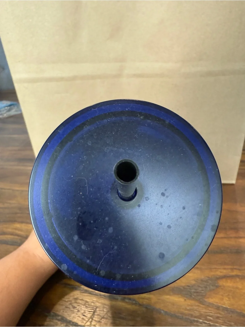 Starbucks Navy Blue Rose & Gold Insulated Tumbler with Straw